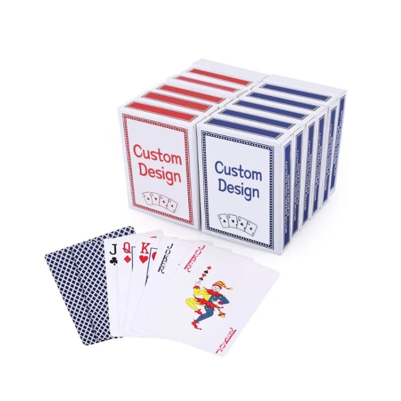 Vivid custom playing cards with personalized designs. Add a touch of your style to every game. Explore our unique deck options for a tailored gaming experience.